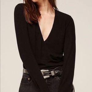 Reformation Brickell Oversized Black Top